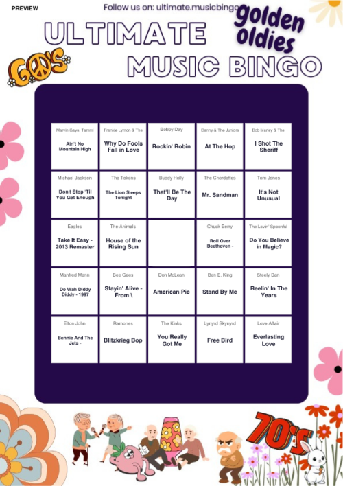 Golden Oldies Music Bingo
