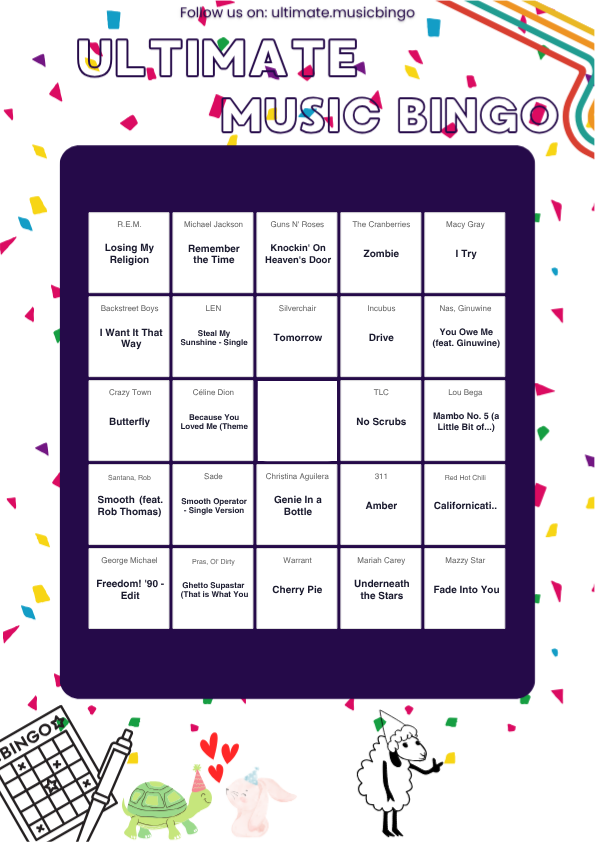 Music Bingo with Own Spotify Music