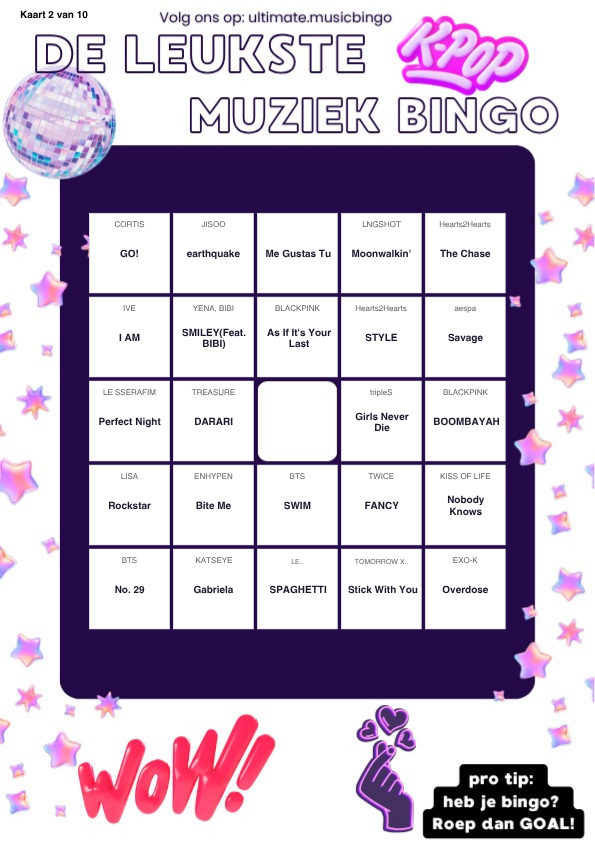 Muziekbingo K-Pop