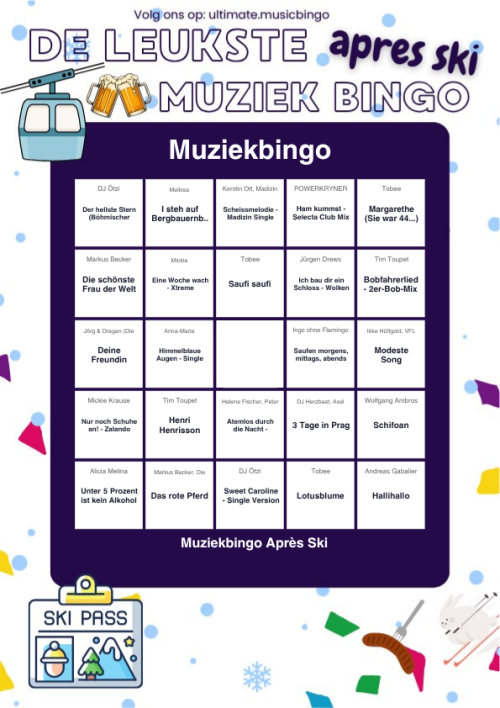 Muziekbingo Apres Ski
