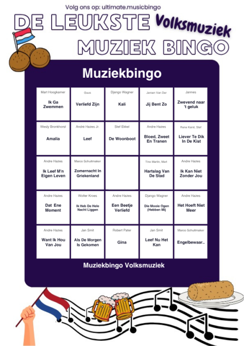Muziekbingo Volksmuziek